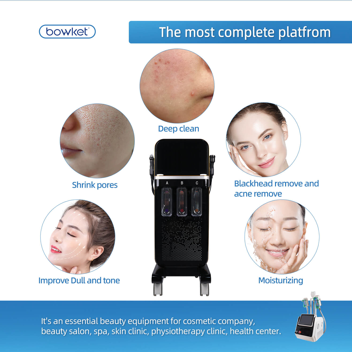 Bowket 8in1 hydro face cleaing hydra-dermabrasion-machine(image 3)