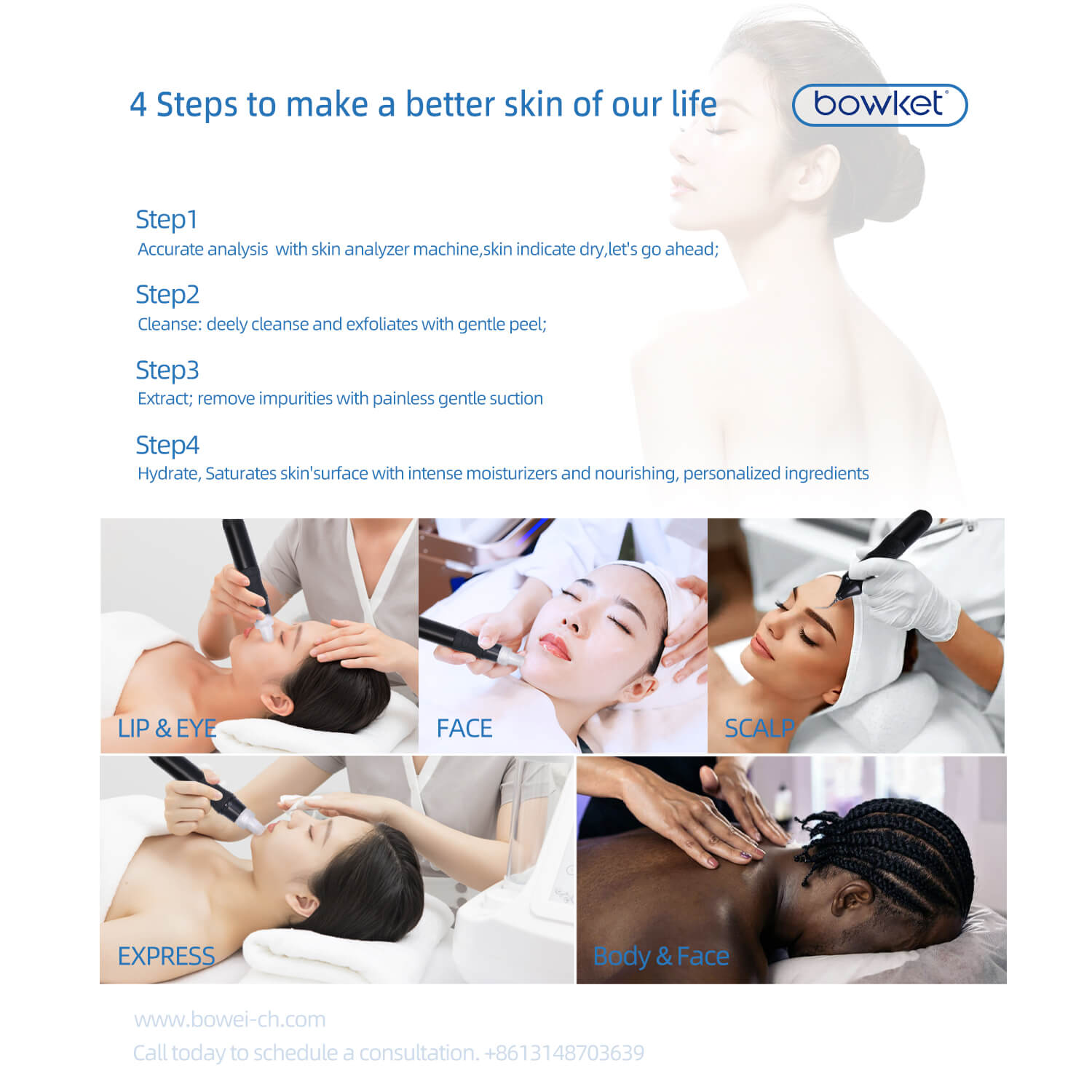 Bowket 8in1 hydro face cleaing hydra-dermabrasion-machine(image 5)