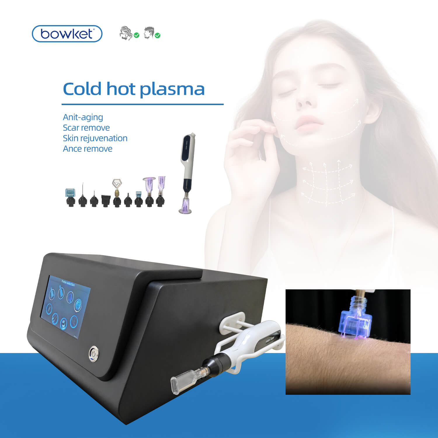 Bowket acne treatment spot remove cold plasma machine beauty device(image 2)