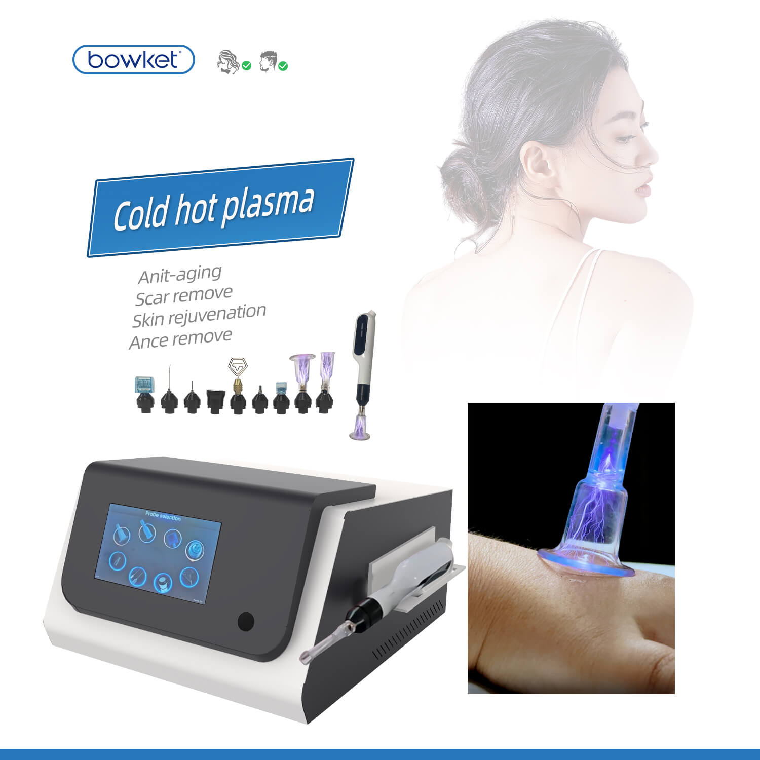 Bowket acne treatment spot remove cold plasma machine beauty device(image 3)