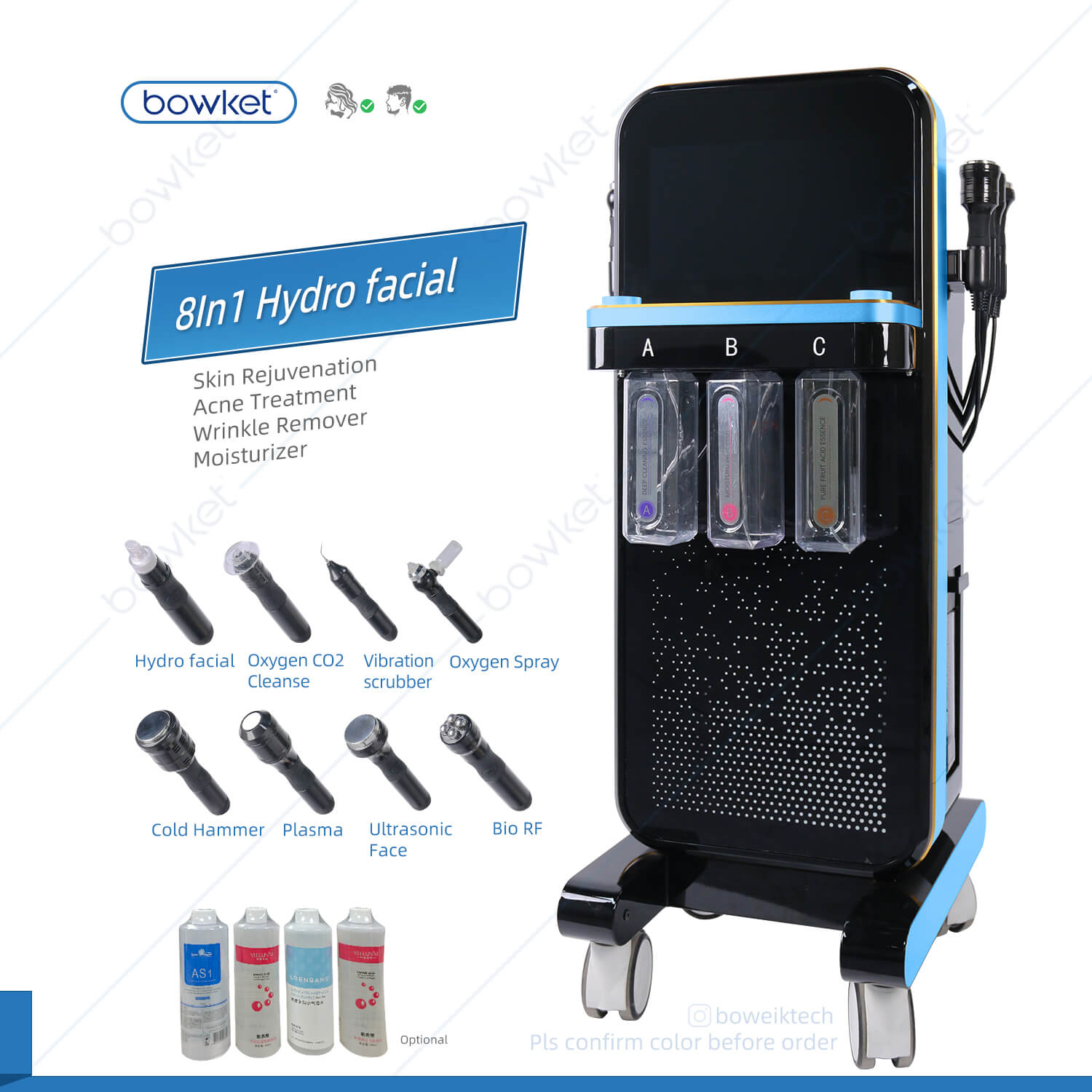 Bowket 8in1 hydro face cleaing hydra-dermabrasion-machine(image 2)