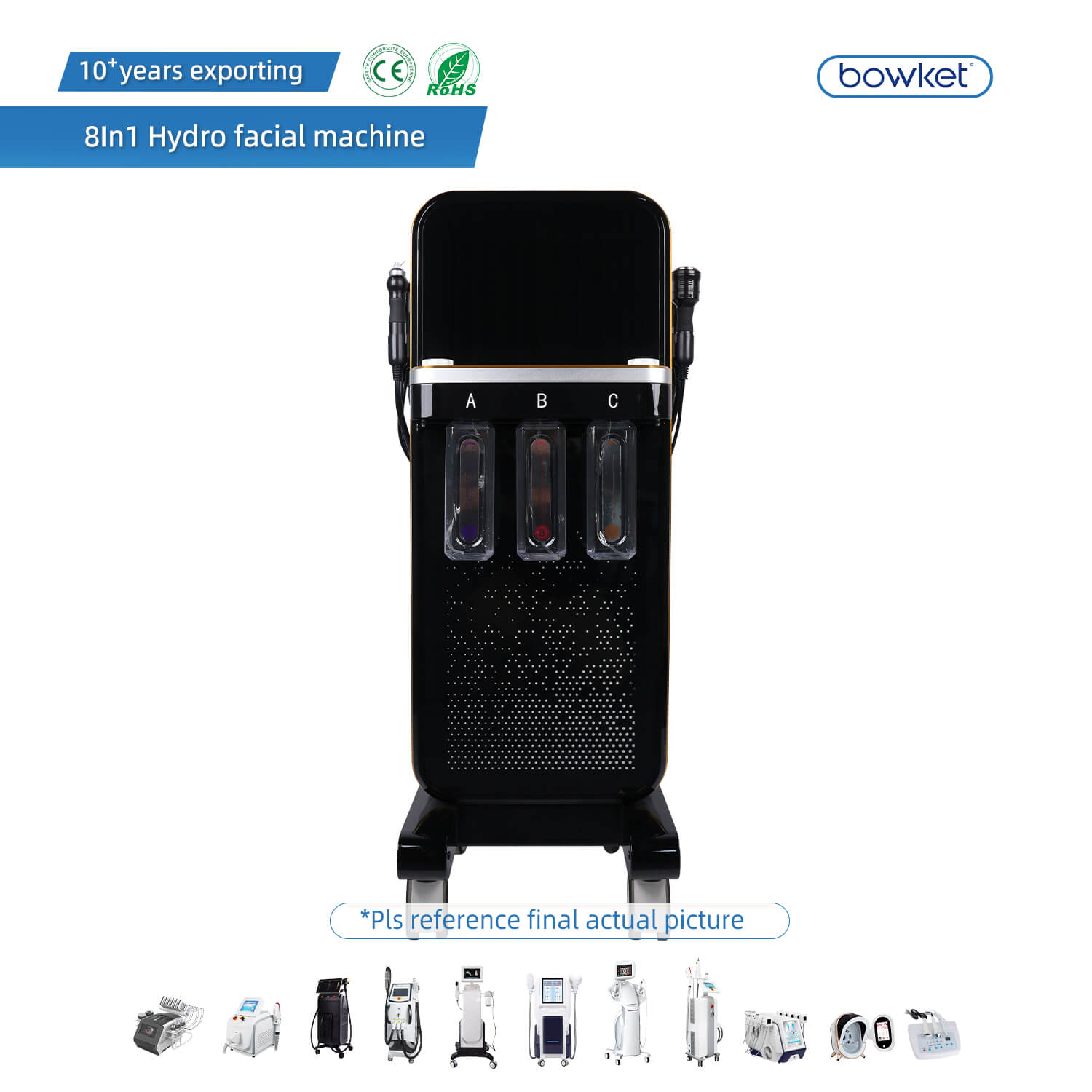 Bowket 8in1 hydro face cleaing hydra-dermabrasion-machine(image 7)