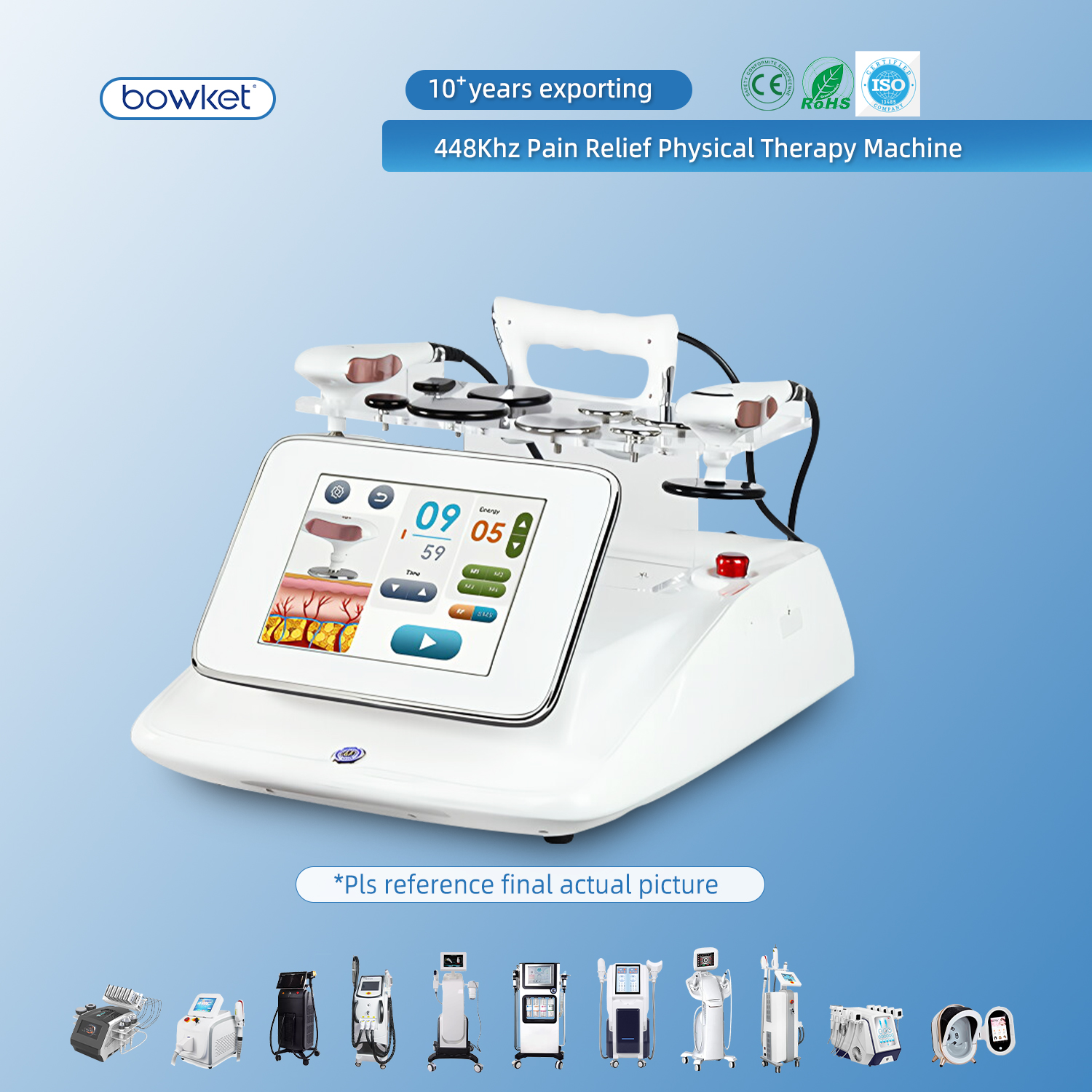 Bowket rf skin tightening machine for body and face 448khz radio frequency machine(image 10)