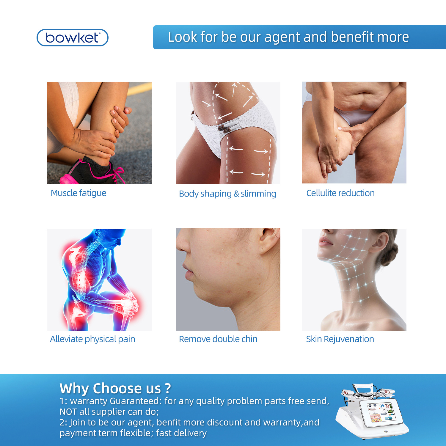 Bowket rf skin tightening machine for body and face 448khz radio frequency machine(image 3)