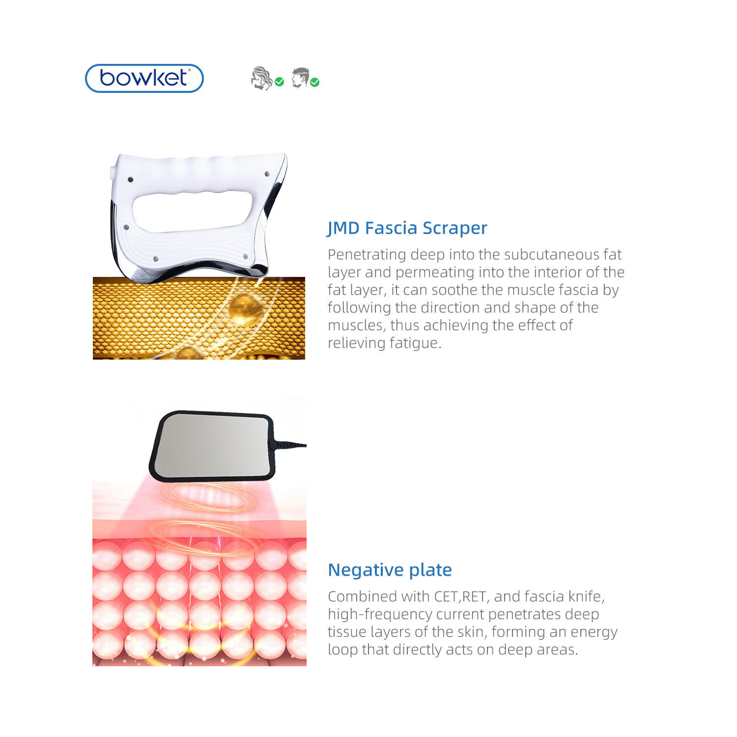 Bowket rf skin tightening machine for body and face 448khz radio frequency machine(image 5)